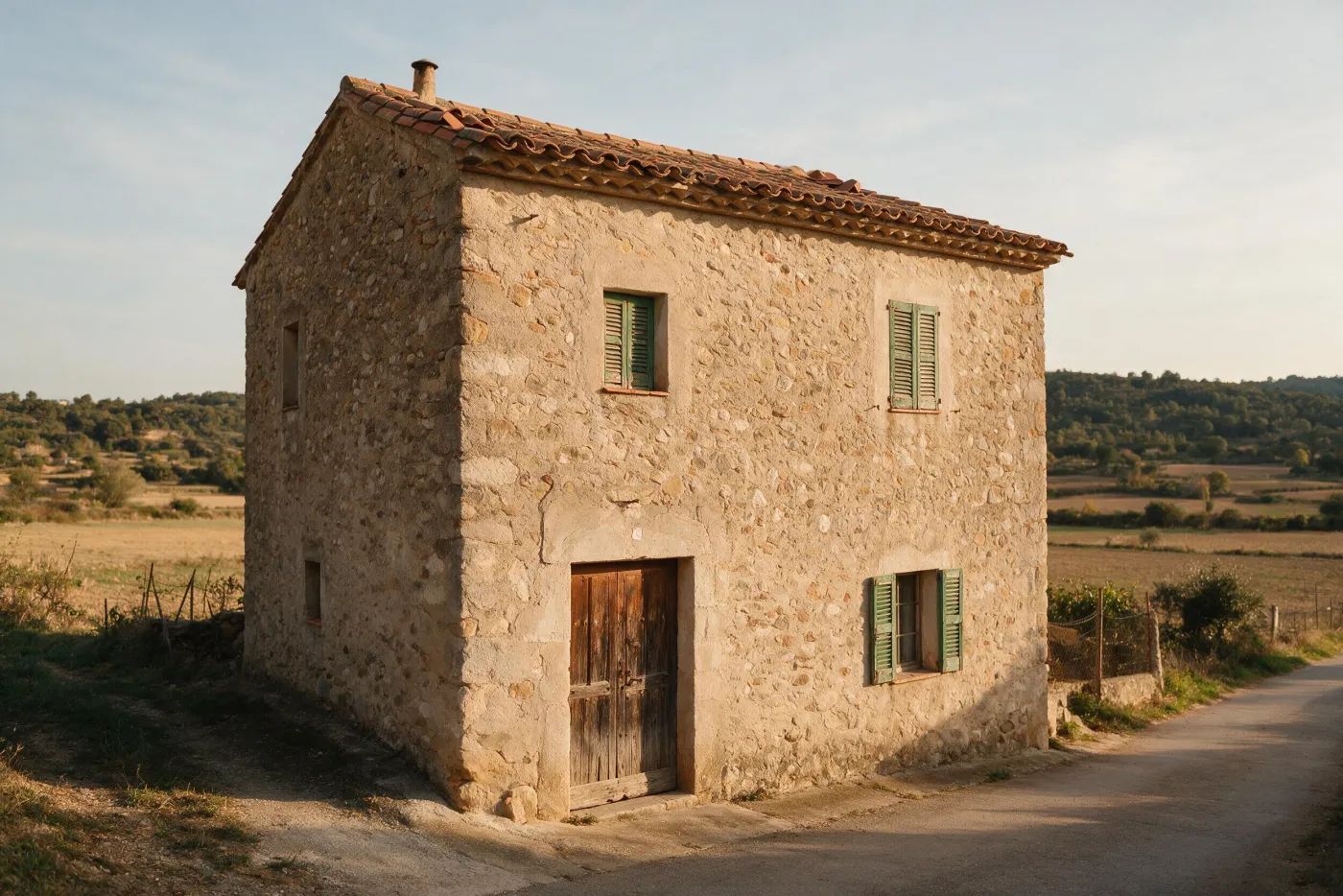 Casa de poble de pedra pendent de rehabilitar en un municipi rural del Gironès